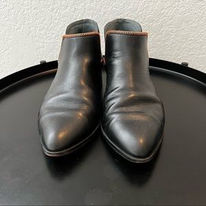 Black Halogen Booties with Zipper Detail